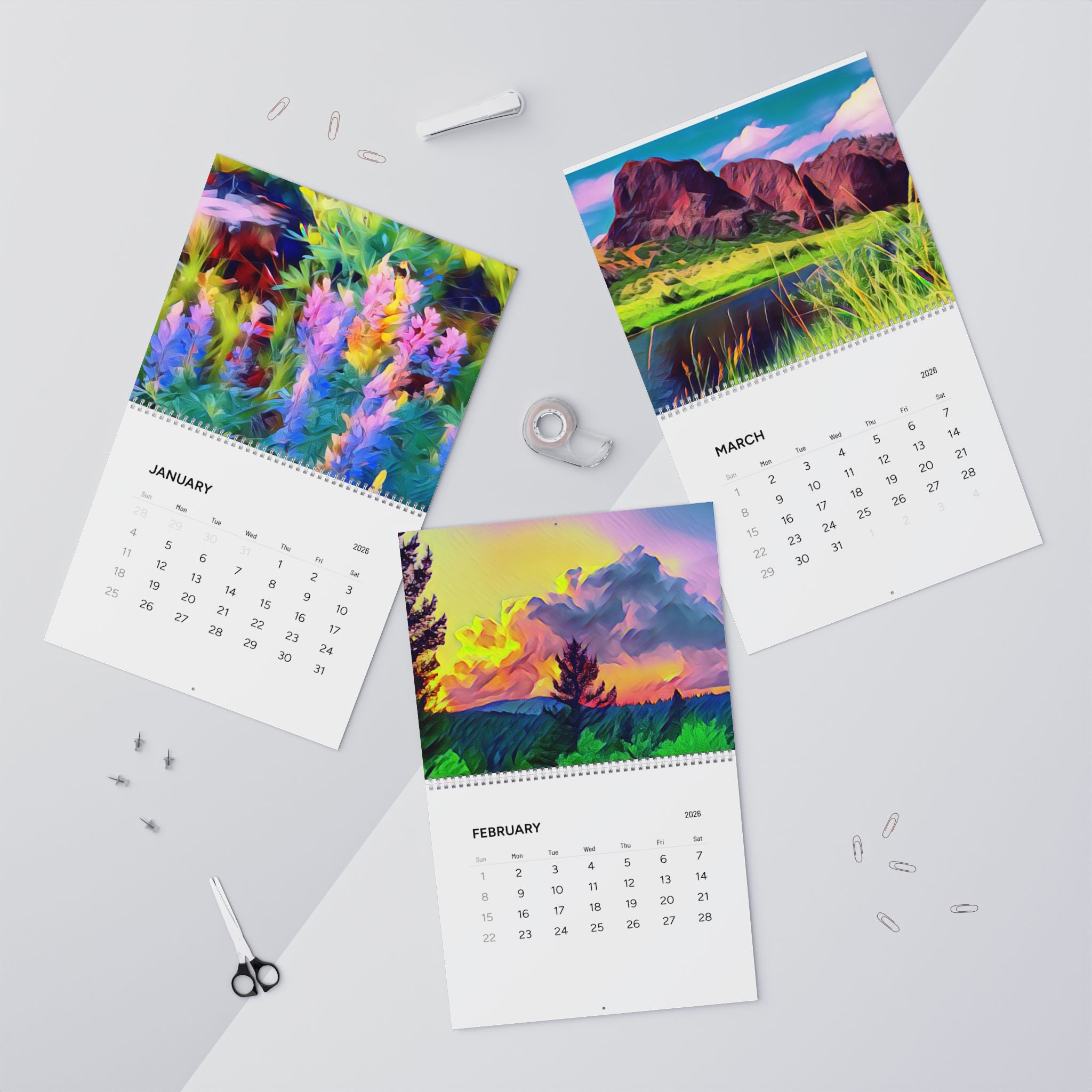 Montana Landcapes Wall Calendar 2026 - Monthly Art Prints for Home Decor