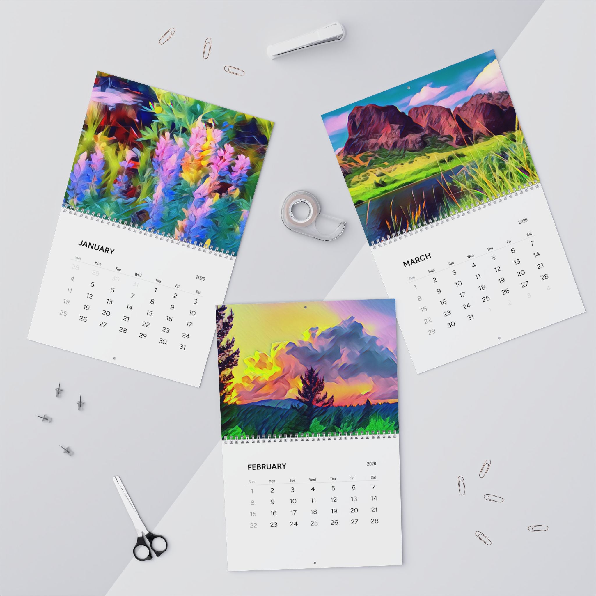 Montana Landcapes Wall Calendar 2026 - Monthly Art Prints for Home Decor
